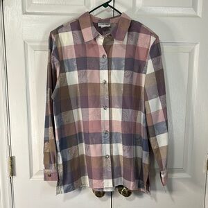 Alfred Dunner Plaid Button-Up Shirt - Multicolor Sz 16 New With Tags